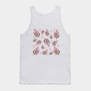 Autumn Leaves in Fall Colors Watercolor Pattern Tank Top